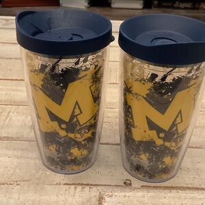 Tervis Tumblers w/lids University of Michigan Wolverines Set of 2 16 ounce